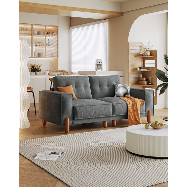 Upholstered Love Seat Couches Gray Deep Seat Chenille Cloud Sofa Bed Bath Beyond 41629128