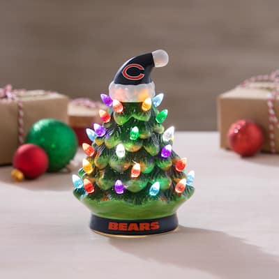 8" LED Ceramic Tabletop Christmas Tree, Chicago Bears
