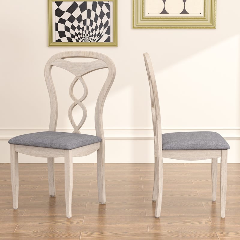 VECELO Solid Wood Dining Chairs Set of 2/4/6, Kitchen Side Chair