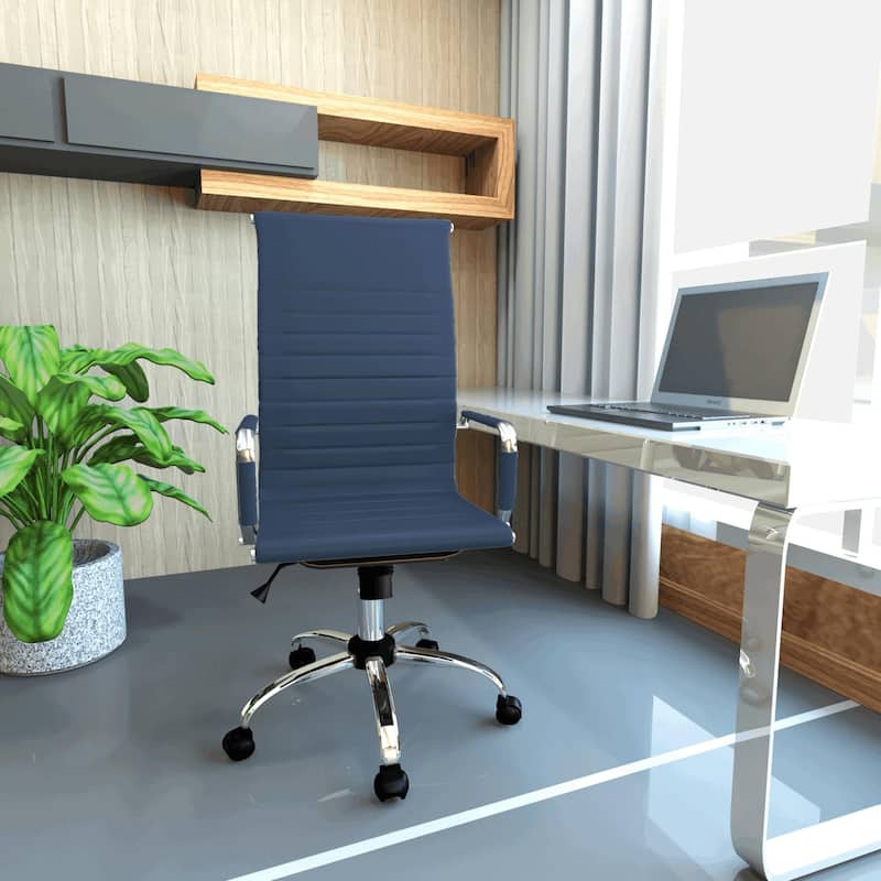 Harris High-Back Leather Executive Office Chair with Metal Frame, Adjustable Height, Tilt Lock, and Swivel for Home/Workspace