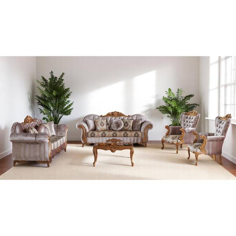 Dorena 4 Pieces Living Room Sets 2 Sofa 2 Chair - Beige