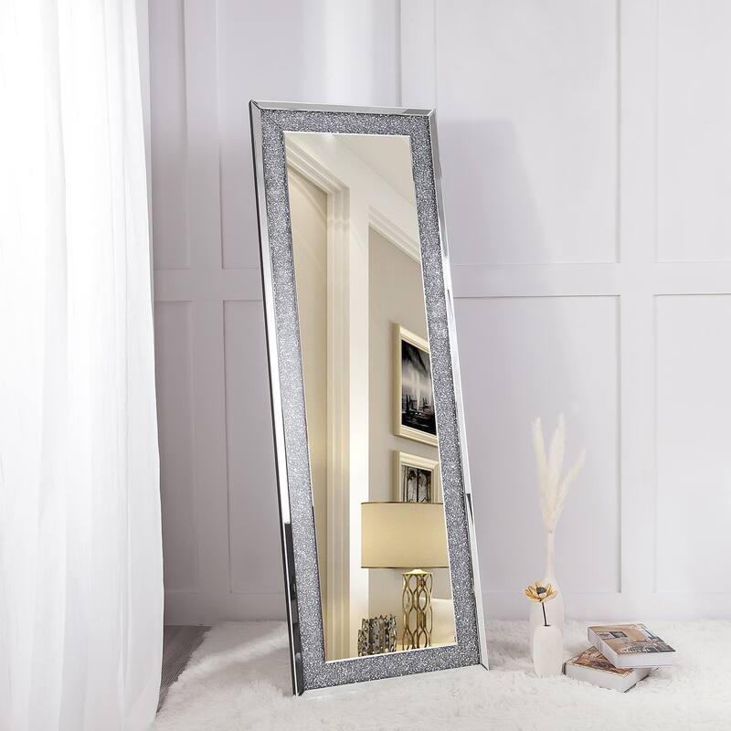 Full Length Floor Mirror - Luxury Crystal Surround Full Body Mirror