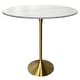 preview thumbnail 8 of 21, LeisureMod Verve 48" Round Bar Dining Table with Sintered Stone TableTop and Brushed Gold Base for Kitchen & Dining Room Marble White