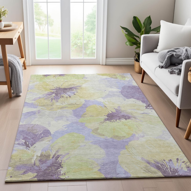 Premium Washable Super Soft Contemporary Floral Mayfield Rug
