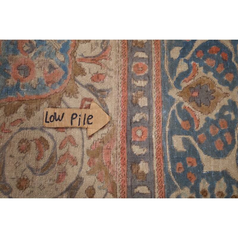 Tabriz Vintage Persian Area Rug Handmade Oriental Blue Wool Carpet - 9'8" x 12'5"