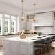 preview thumbnail 3 of 28, LALUZ Modern 4-Light Black Gold Chandelier Lantern Pendant for Kitchen Island Dining Room
