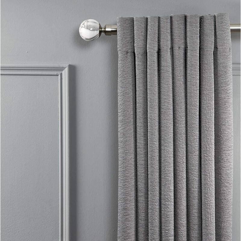 Linen Avenue Grey Marble Double Window Curtain Rod Set