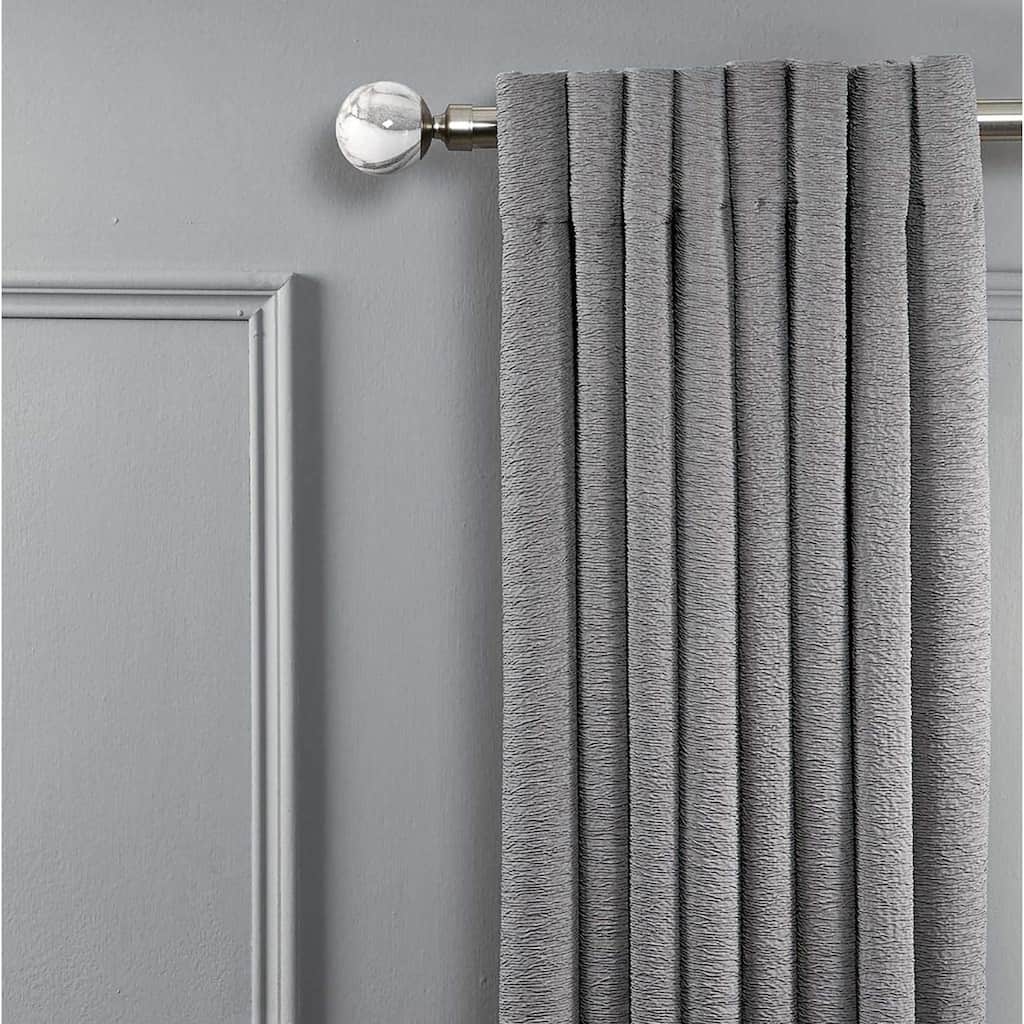 Linen Avenue Grey Marble Double Window Curtain Rod Set