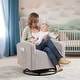 preview thumbnail 11 of 84, HOMYKA Swivel Glider Rocker Accent Chair for Nursery with Side Pocket
