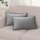 preview thumbnail 87 of 89, Deconovo Velvet Pom-poms Throw Pillow Covers 2 PCS(Cover Only) 12x20 - Gray