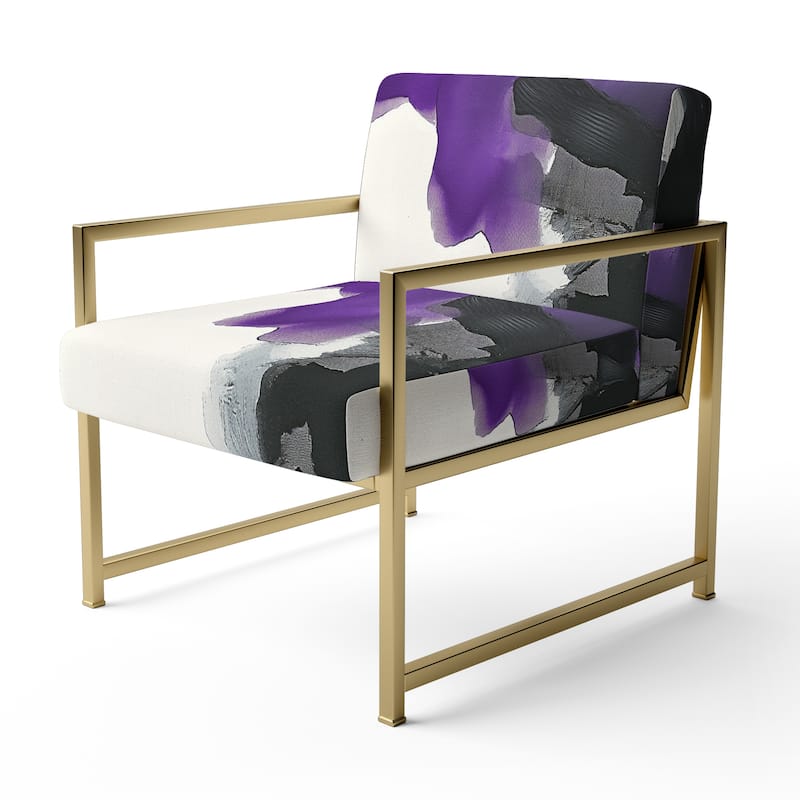 Designart "Glam Dancing Shape I" Upholstered Abstract Accent Chair - Modern Arm Chair For Living Room