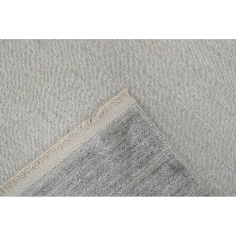 Machine Made Oriental Polyester Carpet Modern Contemporary Greys & Charcoal Modern Area Rug - 7' 5'' X 5' 2''
