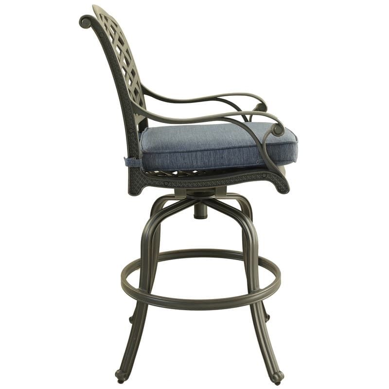 Ventura Cast Aluminum Bar Stool with Cushion (Set of 2)