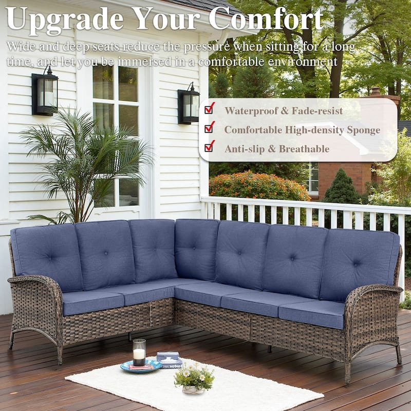 Outdoor Sectional Sofa with Cushion Funiture Set