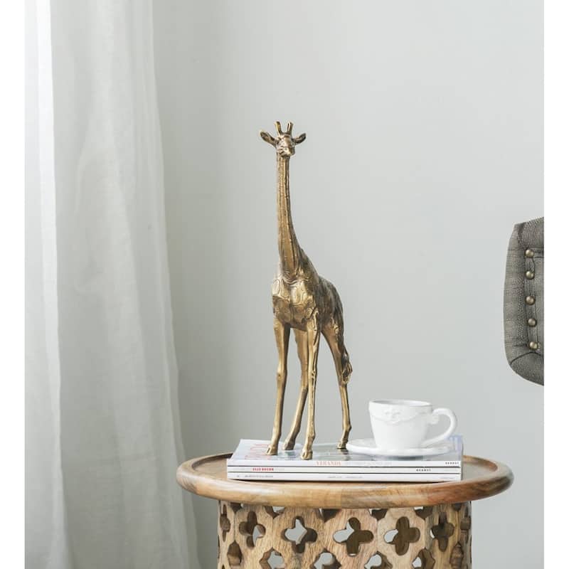 Large Giraffe Statue - 16" - Gold