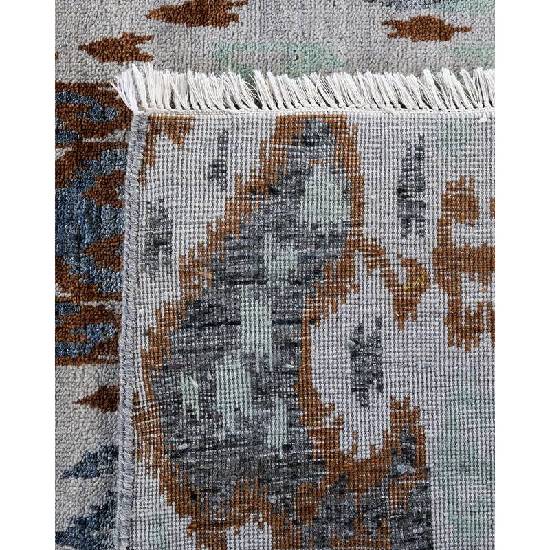 Ikat One-of-a-Kind Hand-Knotted Area Rug, Blue - 8' 0" x 10' 4"