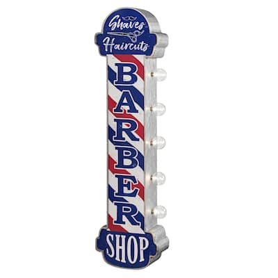 American Art Decor Barber Shop Vintage LED Marquee Sign (30" x 8")