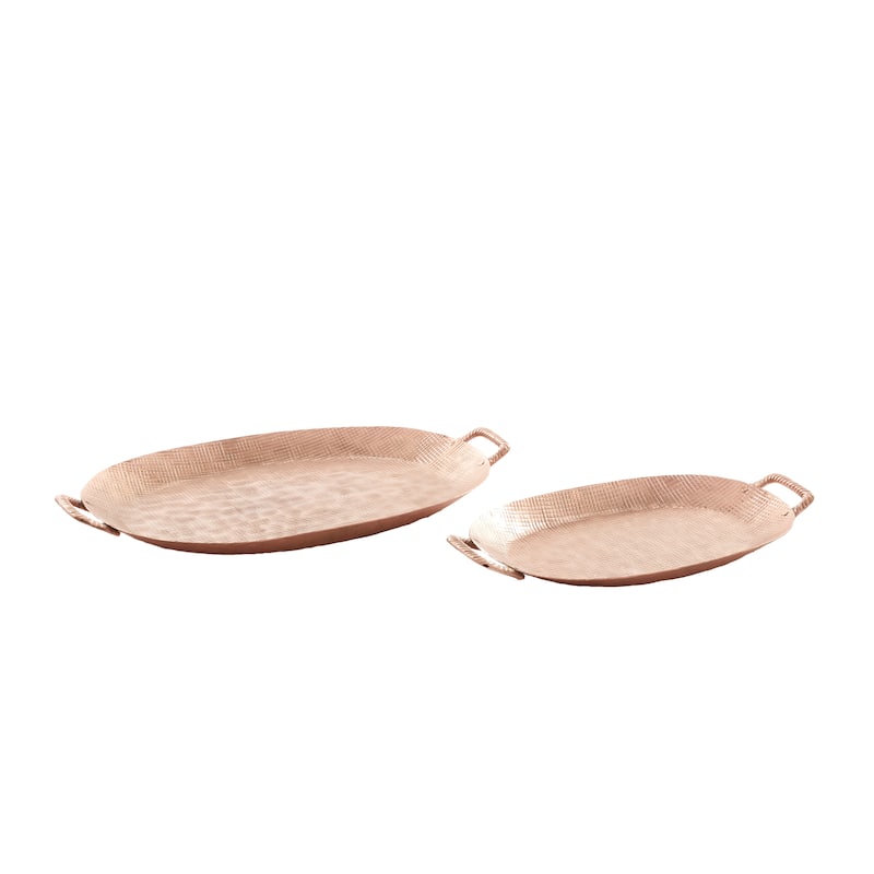 Aluminum Metal Tray - Set of 2 Bronze - Roche River Decor - 16"W x 27"L x 3"H