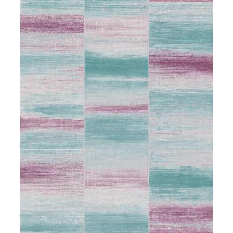 Galerie Wallcoverings Special FX Glitter Block Mylar on Non-woven Wallpaper Roll - 33-feet long x 21-inches wide - Turquoise/Red