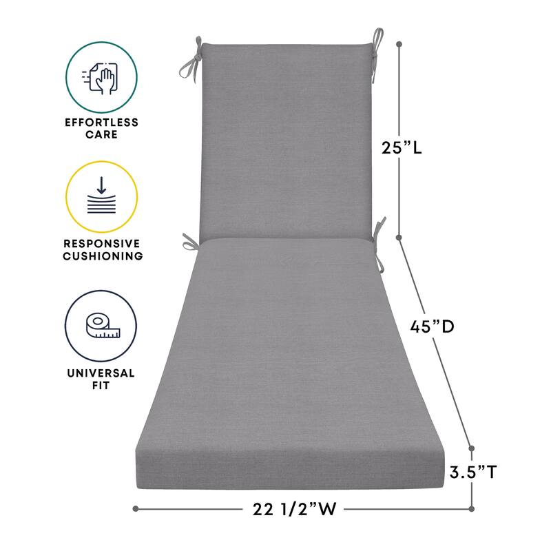 Textured Chaise Lounge Cushion - 22.5" wide x 70" long x 45" deep x 3.5" thick