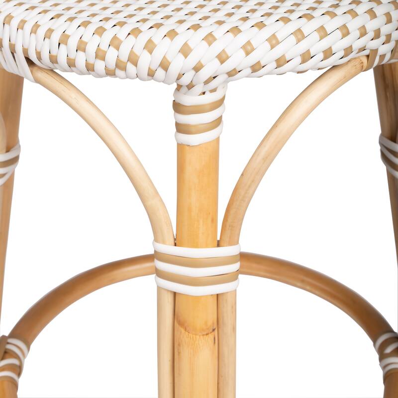 Tobias 24" Rattan Round Counter Stool