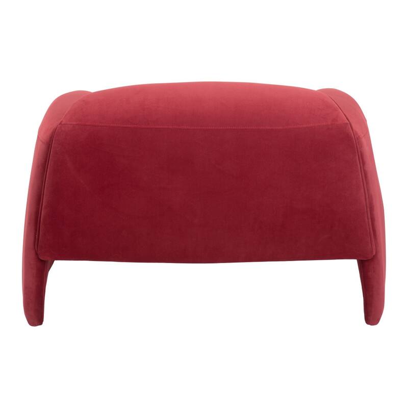 HomeRoots 40" Red Velvet Contemporary Arm Chair - 40.00 in. x 25.60 in. x 32.00 in.