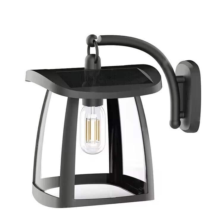 Sofucor Black Outdoor Waterproof Solar Wall Sconce Light 4 Lighting Modes-10in H - N/A - Black