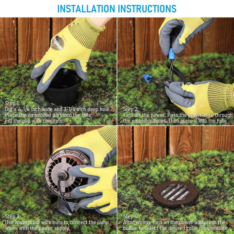 12 Pack Landscape 5W Grill Top Well Light Low Voltage 5CCT Selectable