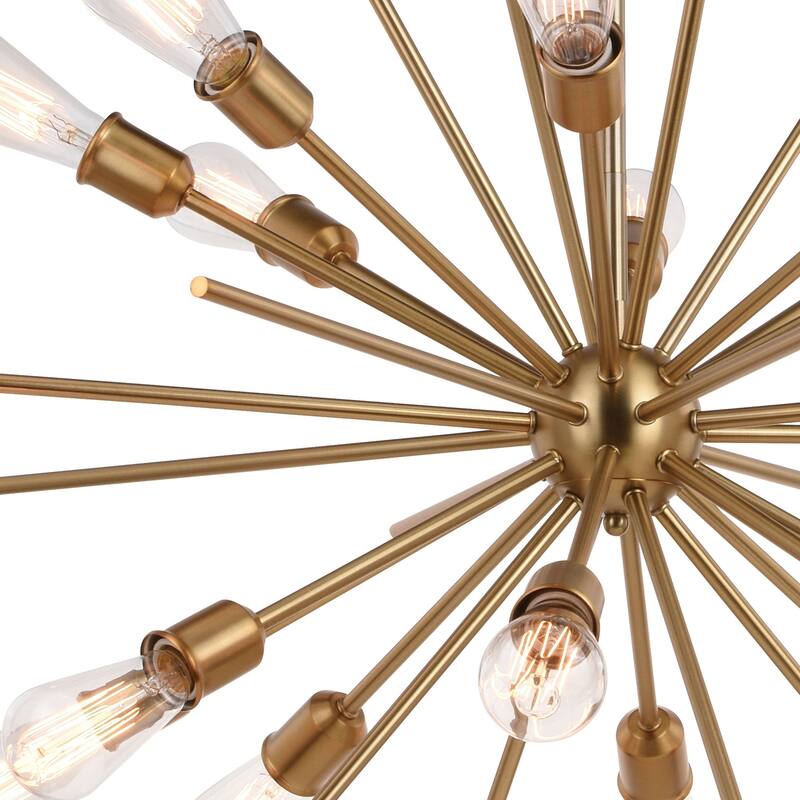 Sputnik Chandelier 16 Light Brass Pendant Light Mid Century Modern Ceiling Light 36 Inch