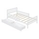 preview thumbnail 6 of 16, Wooden Twin Size Platform Bed with 2-Drawers and Guardrails, White