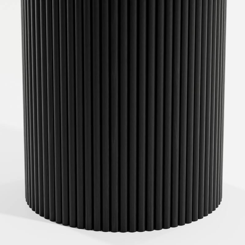 Solid Wood Round Dining Table Kitchen Table with Tabletop & Concave Cylinder Legs for Living/Dining Room Coffee Office