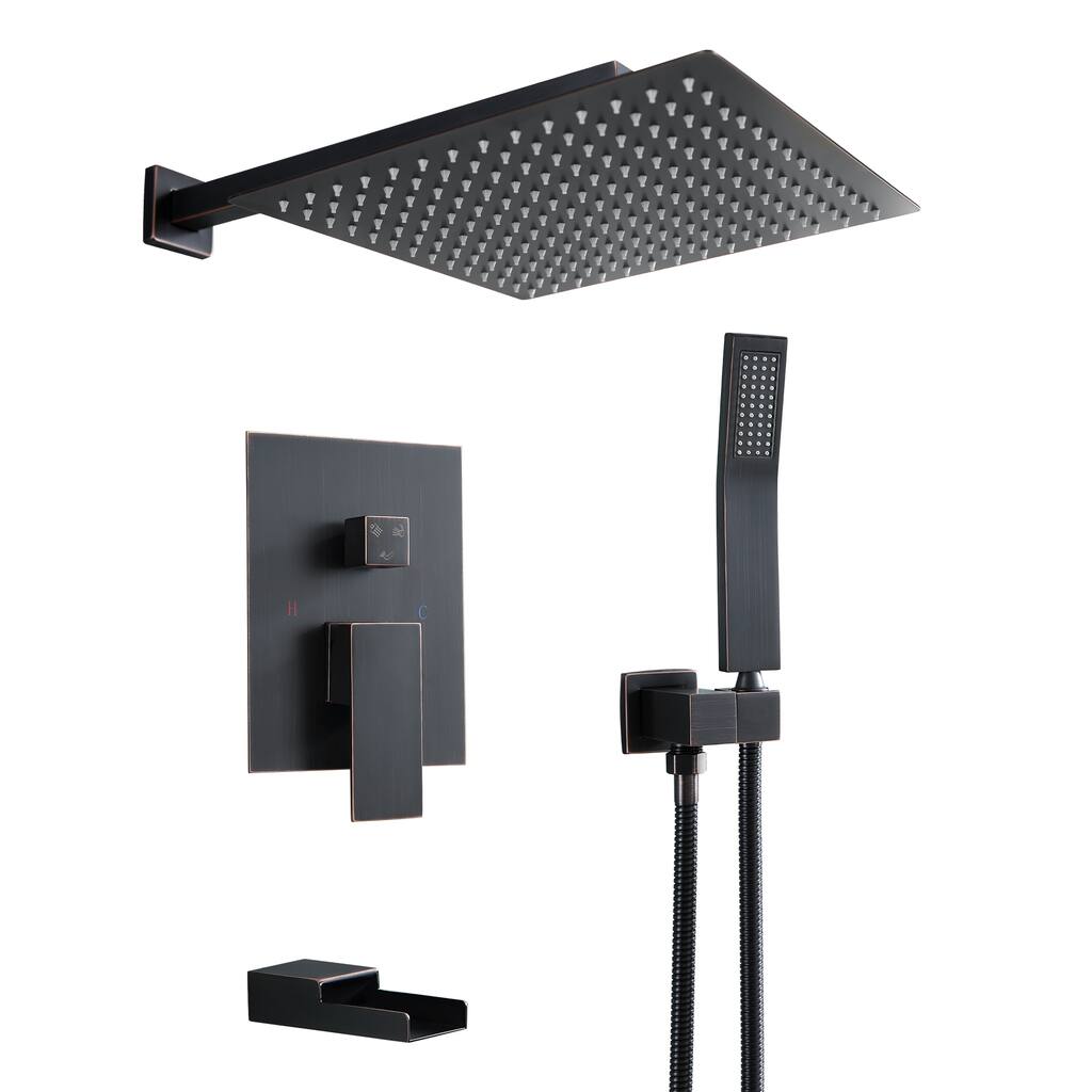 CLihome Single-Handle 2-Spray Tub and Shower Faucet Handheld Shower Combo