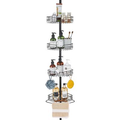 Stainless Steel Corner Organizer with 4 Adjustable Shelves, 28.7-104.7 Inches
