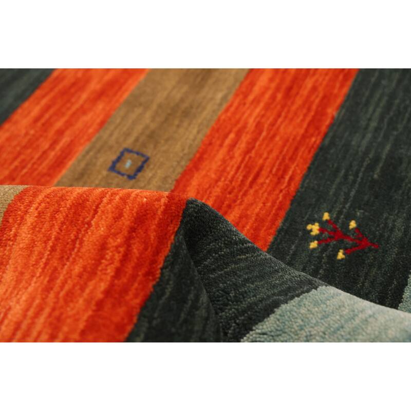 ECARPETGALLERY Hand Loomed Kashkuli Gabbeh Multi Color Wool Rug - 3'11 x 5'8