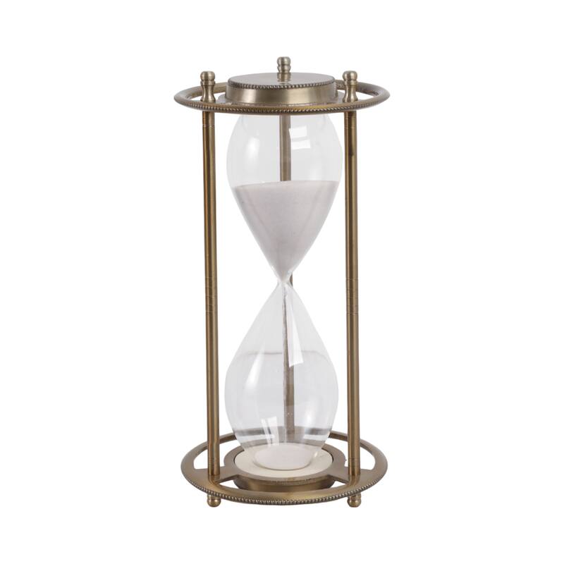 Metal Aluminum Hourglass Decorative Object Modern Contemporary Display - 5" x 5" x 11"