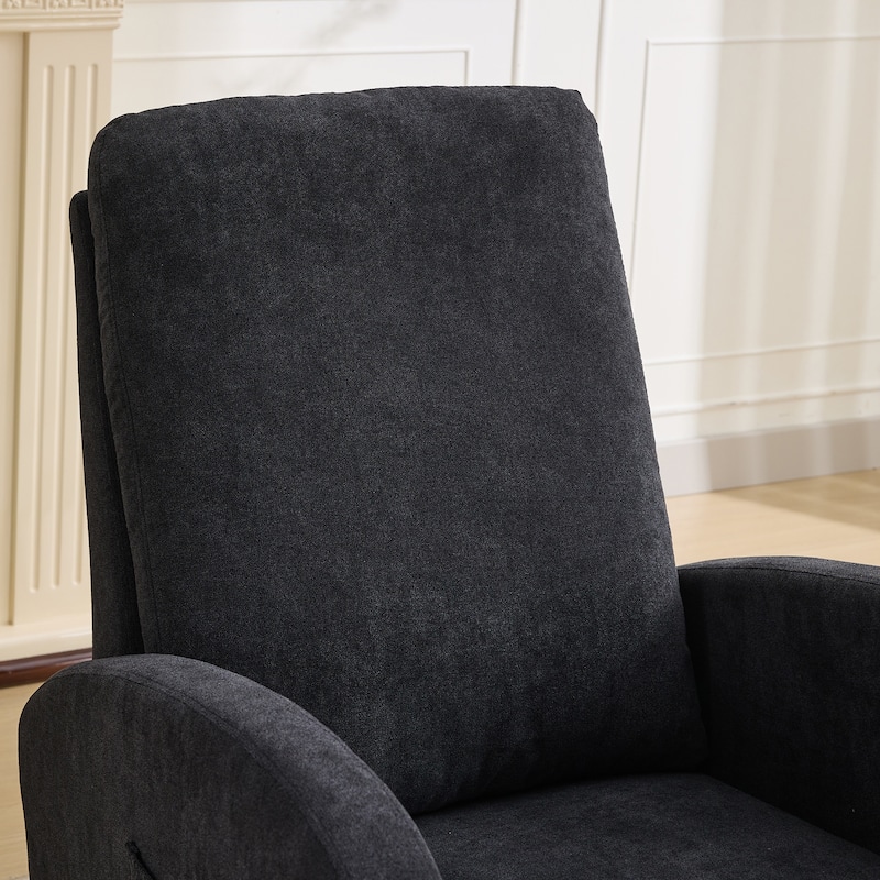 27.2"W Upholstered Rocking Accent Armchair with Side Pocket