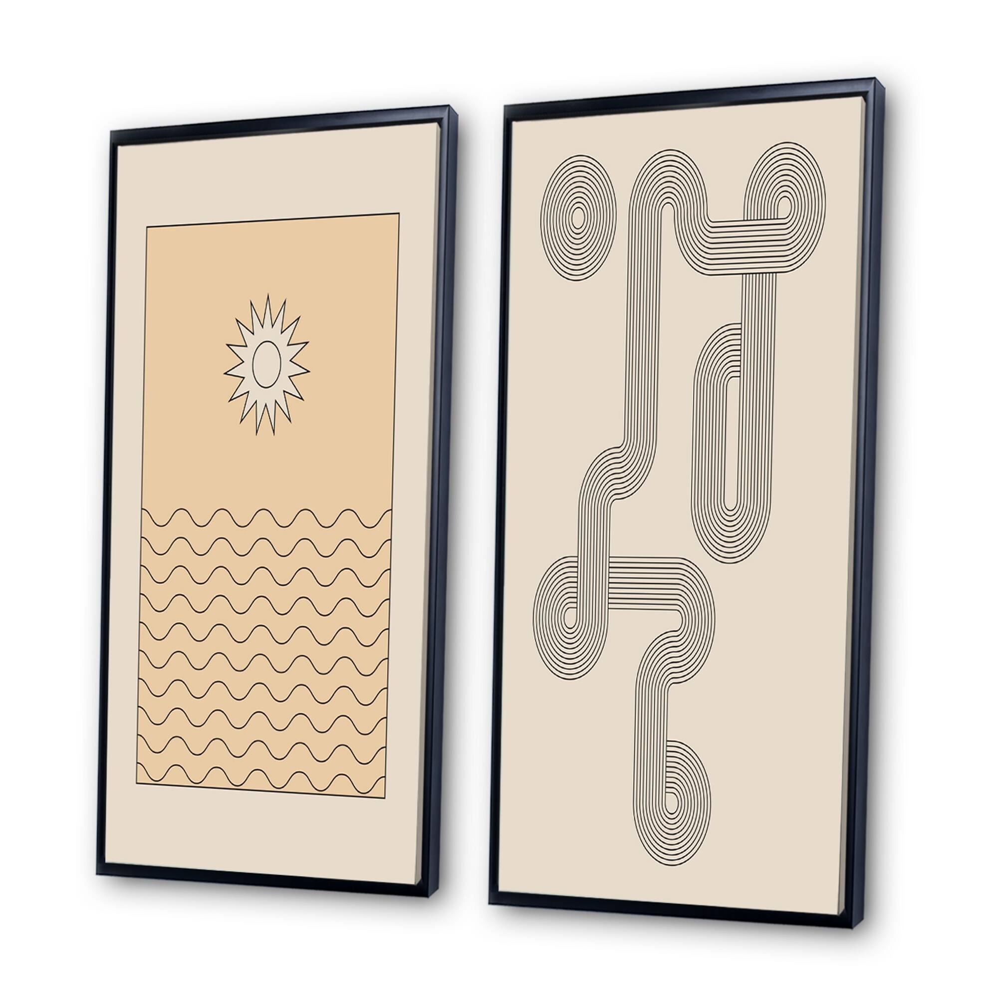 Designart "Retro Abstract Colorful Geometric Designs VII" Geometric