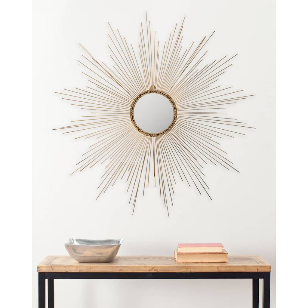 SAFAVIEH Jessika Braided Gold Sunburst 41-inch Decorative Mirror - 41" x 41" x 0.8" - 41Wx41Dx1H