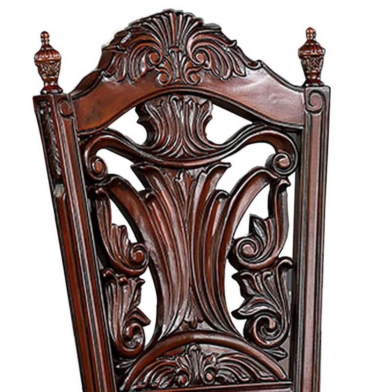 Brown/Brown Faux Leather Upholstered Wood Frame Dining Chair, Set of 2, Sturdy Dining Chair for Dining Rooms - 24.6