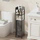 preview thumbnail 18 of 28, Slim Bathroom Cabinet Small Bathroom Storage Corner Floor Cabinet with Magnetic Doors and Shelves Toilet Paper Holder Grey