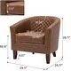 preview thumbnail 8 of 90, Axia Barrel PU Leather Accent Chair with Nailhead Trim