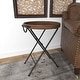 preview thumbnail 11 of 14, Arcilla Elemental - Black Metal Side End Accent Table with Brown Wood Top
