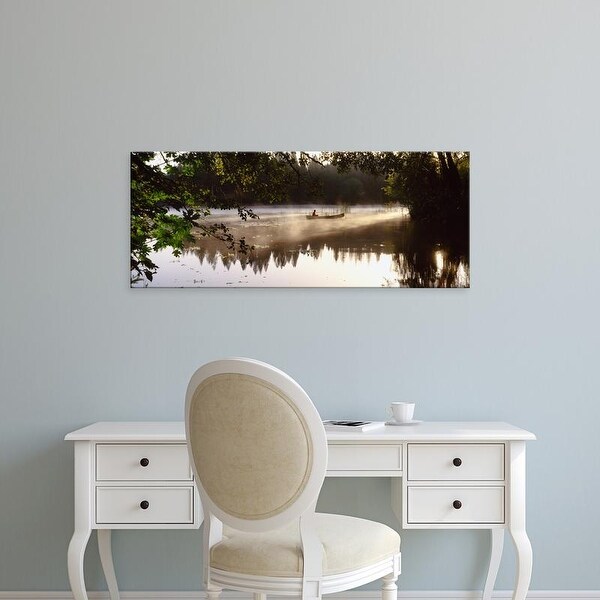 Easy Art Prints Panoramic Images's 'Reflection of trees in a lake, Sierra Foothills, California, USA' Canvas Art