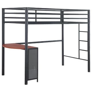 Fisher 2-Piece Gunmetal Metal Workstation Loft Bed Set