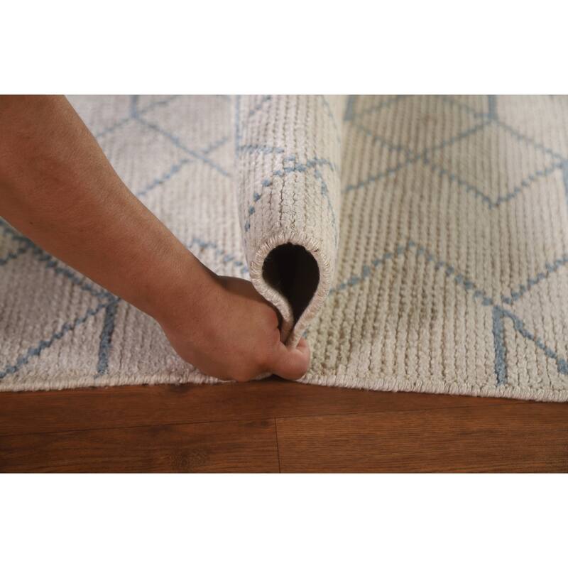 Moroccan Oriental Area Rug Handmade Trellis Wool Carpet - 5'1"x 7'11"