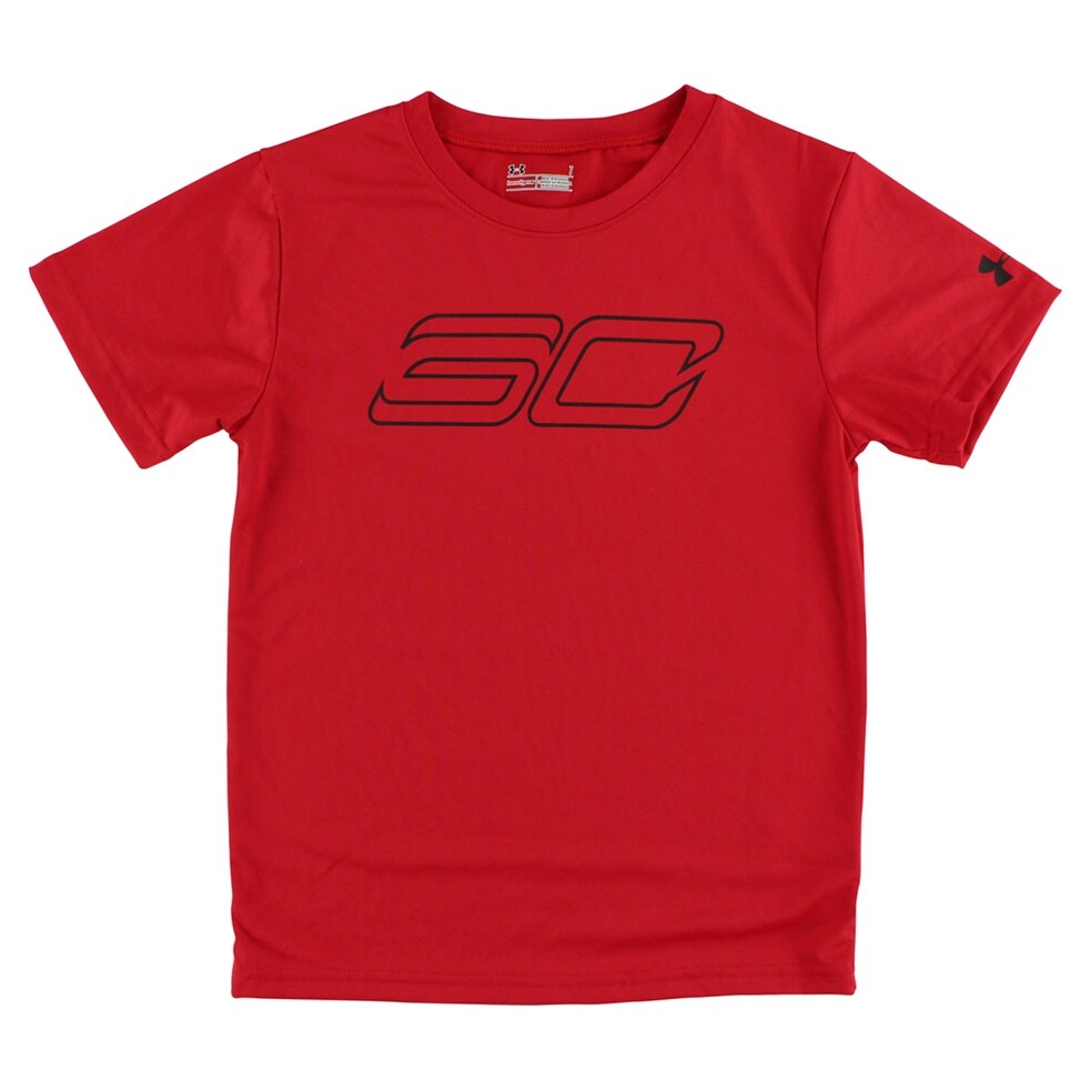 Shop Under Armour Boys Steph Curry Short Sleeve Shirt Red Red