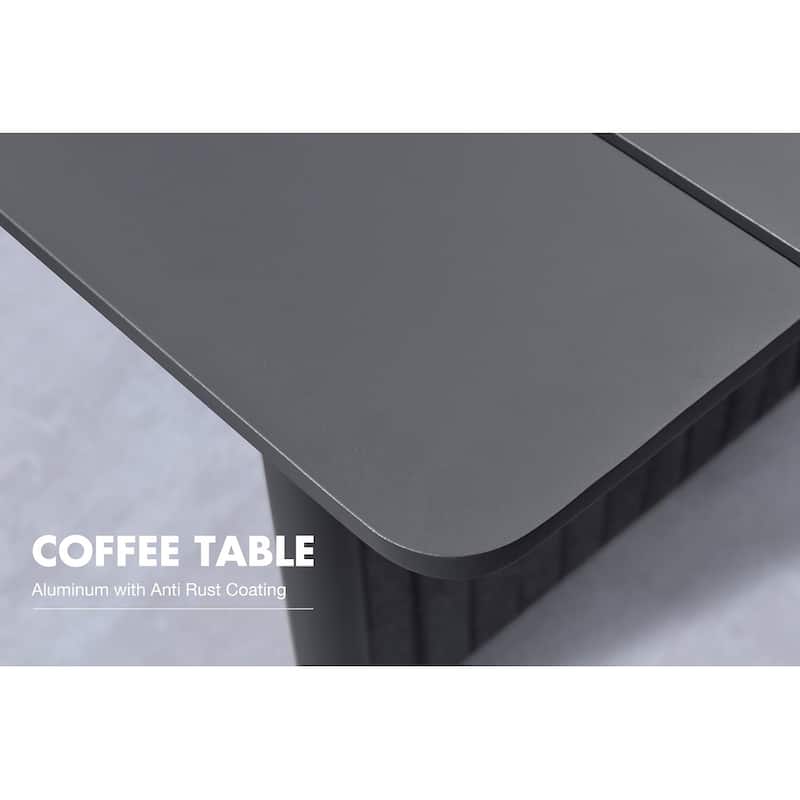 PURPLE LEAF L-shape 7 / 8 /10 Piece Grey Sofa with Ottoman and Cushion for Poolside Garden Outdoor Patio Conversation Set