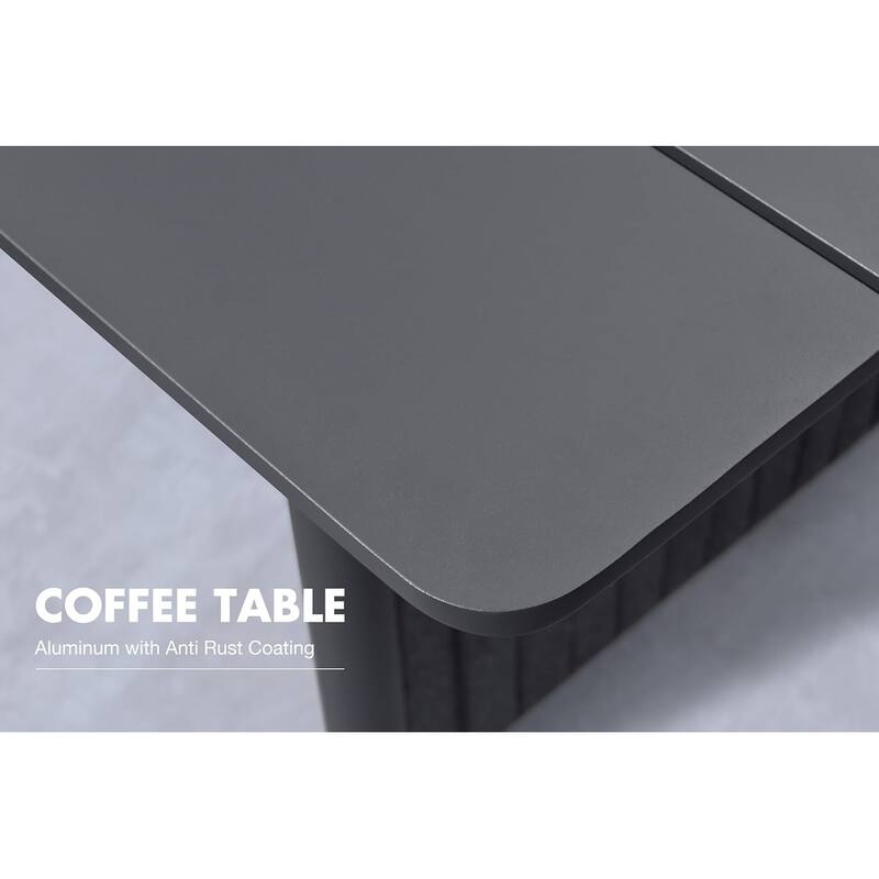 PURPLE LEAF Santorini U-Shaped 10 Piece Grey Sofa with Ottoman and Cushion for Garden Outdoor Patio Conversation Set