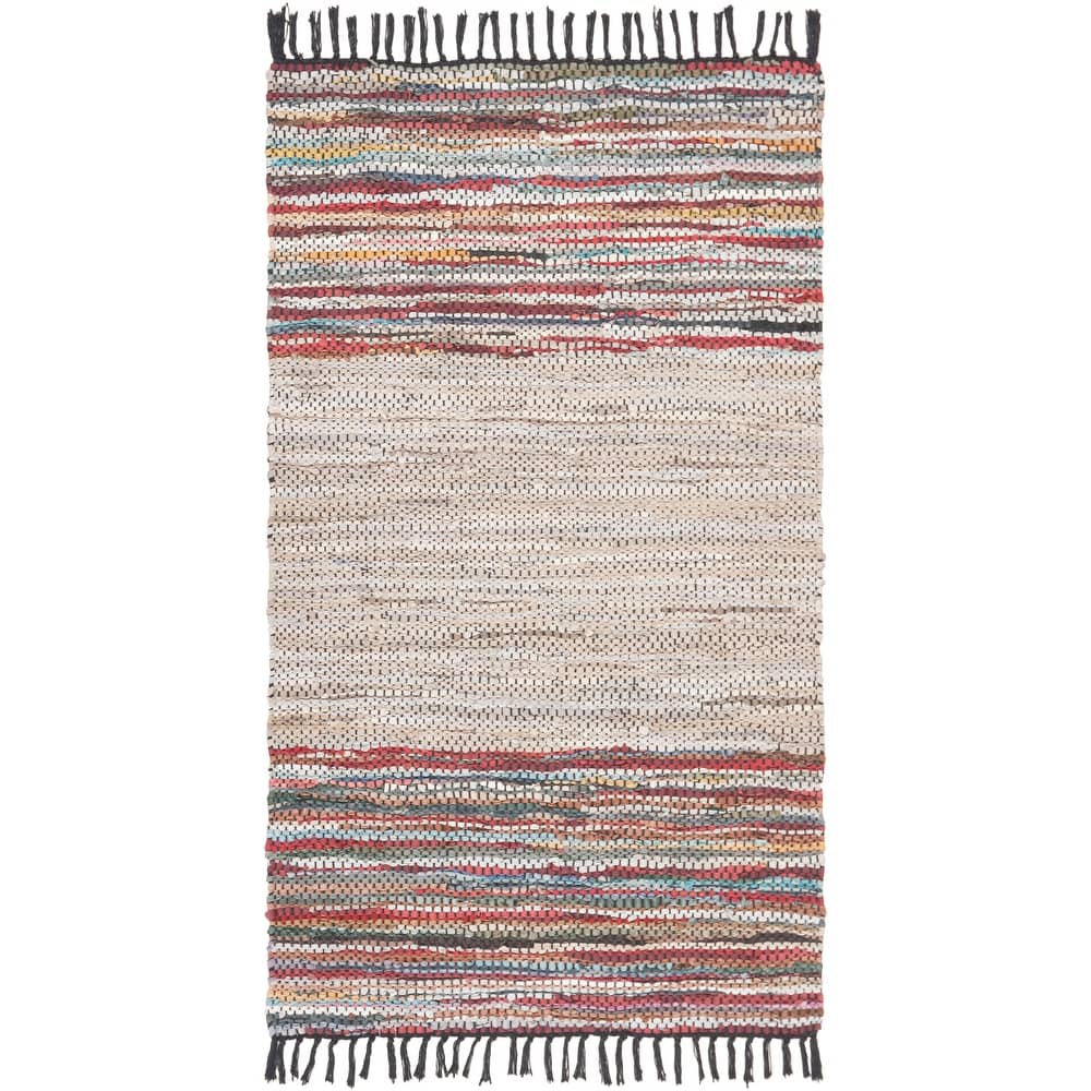 SAFAVIEH Handmade Vintage Boho Leather Andria Modern Stripe Leather