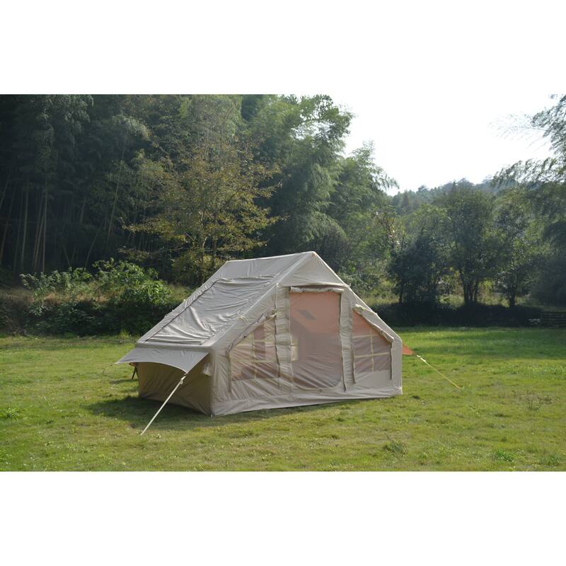 Inflatable Camping Tent Easy Setup 4 Season Glamping Tent with High Performance Inflatable Structure 4-6 Persons